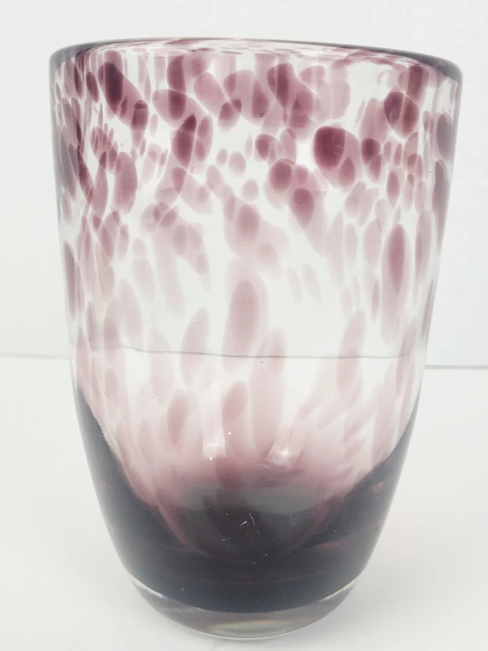 Tortoise Shell Pattern Hand Blown Art Glass Vase 7.5